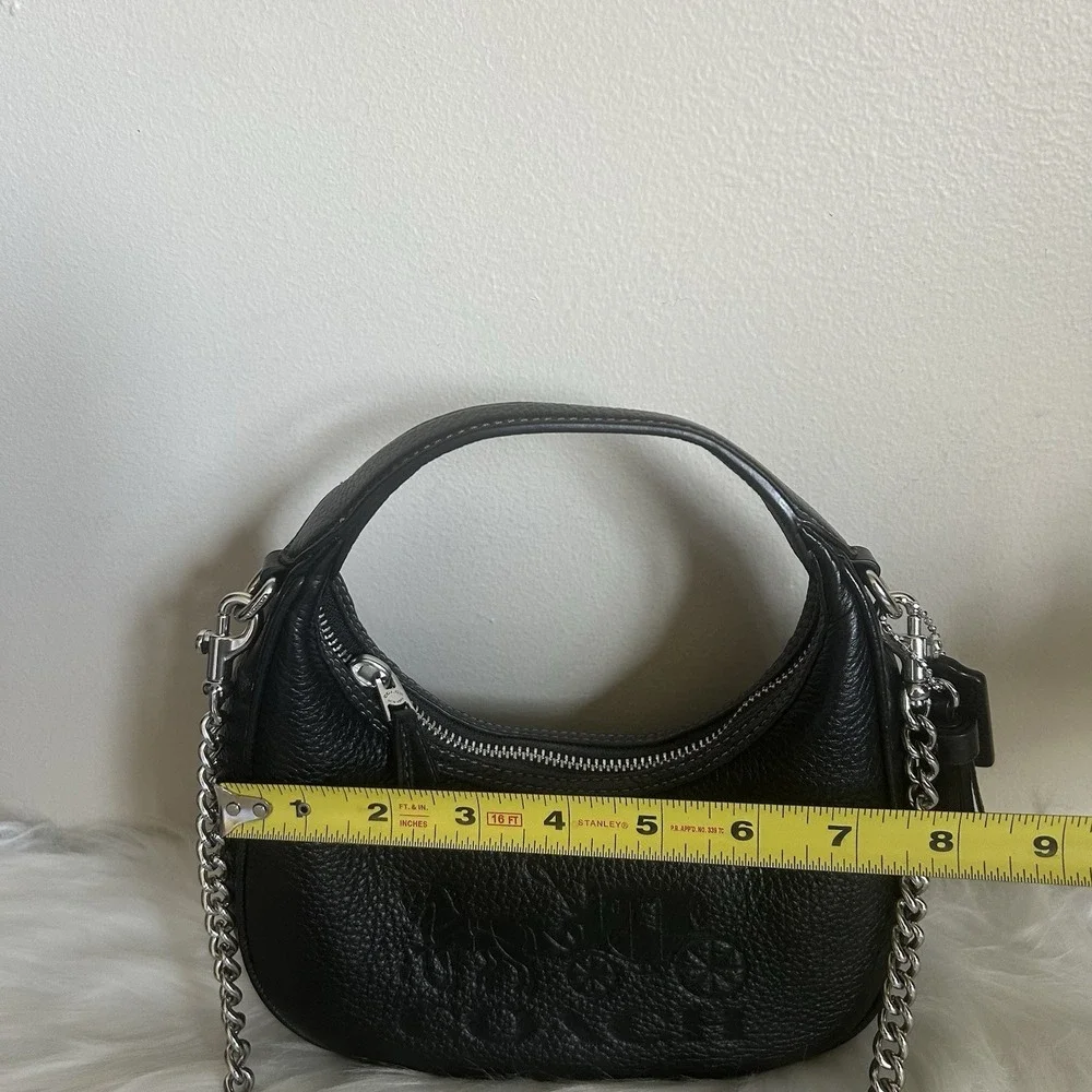 Coach Carmen Black Pebbled Leather Shoulder Bag Excellent‎